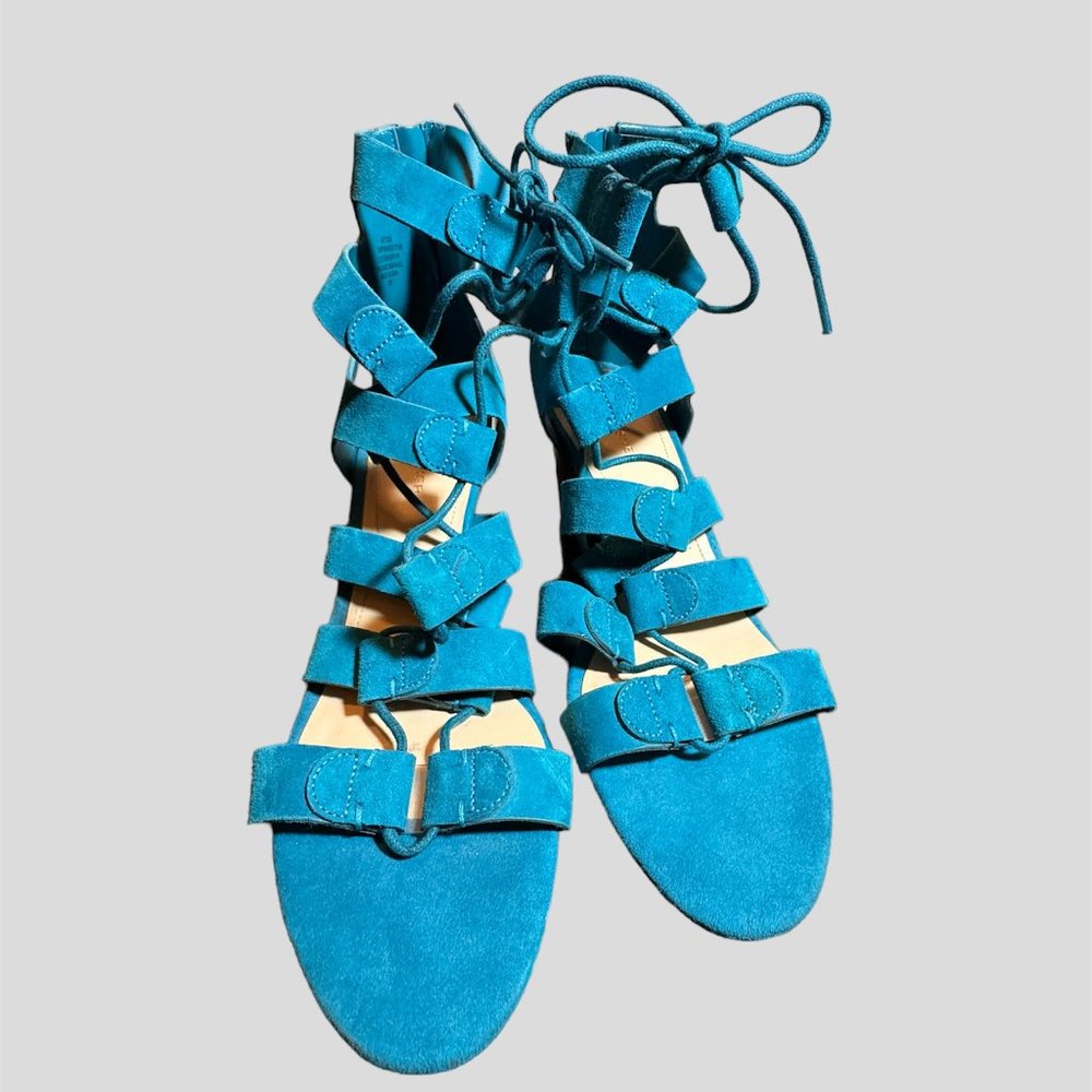 Marc Fisher size 9.5 blue suede gladiator sandals
